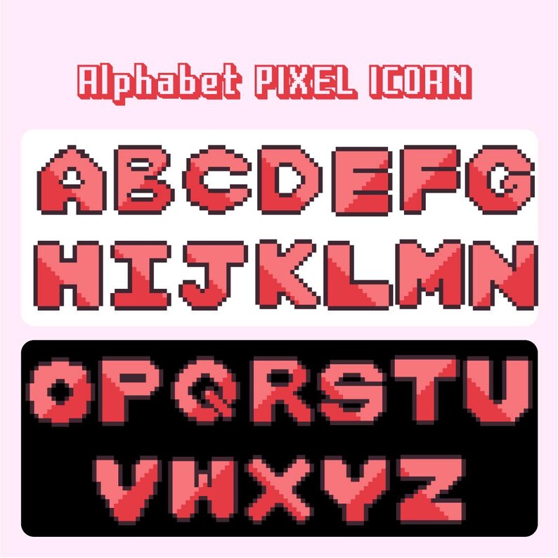 Pixel Art Alphabet Set, Retro 8-bit Font (digital Download) - Etsy