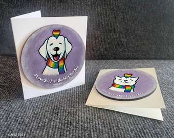 Pride Coaster Cards: Dogs or Cats