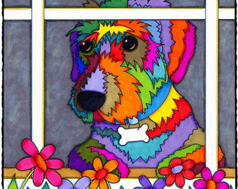 Colorful Dog Print: I Do Windows