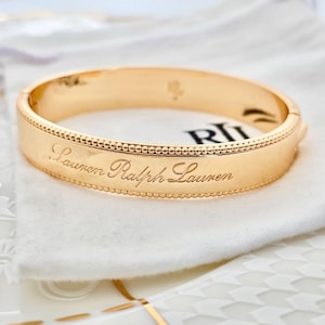 Lauren Ralph Lauren 14K Gold Plated Bangle - Hinged Oval Cuff