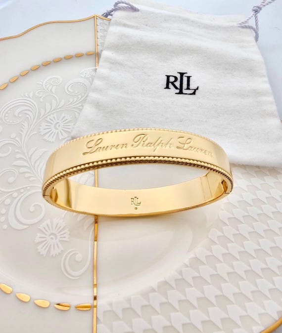 Lauren Ralph Lauren 14K Gold Plated Bangle - Hinged Oval Cuff