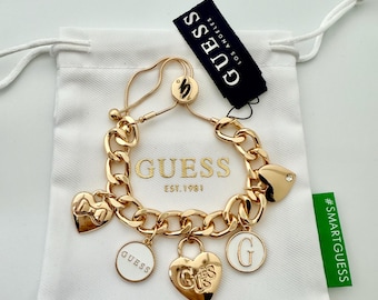 ヴィンテージチャームブレスレット GUESS シルバートーン | クリスタル