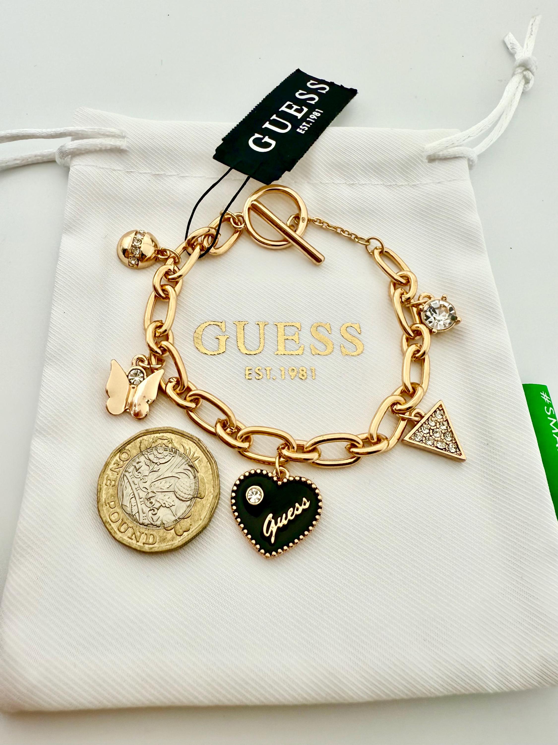 Guess gold tone multi strand loaded heart charms chain belt 61q0VET5OBL.jpg_BO30,255,255,  main image 3