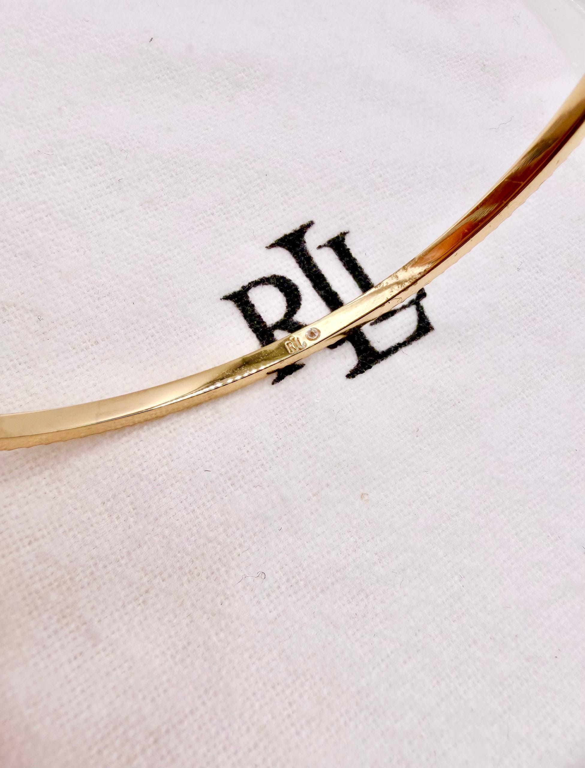 Vintage Lauren Ralph Lauren Gold Bangle | Cubic Zirconia Stacking
