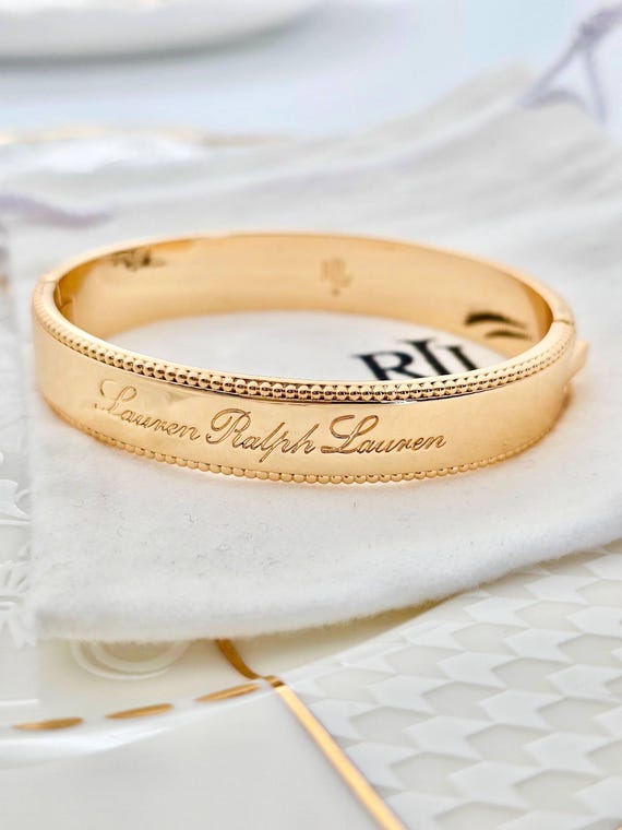 Lauren Ralph Lauren 14K Gold Plated Bangle - Hinged Oval Cuff