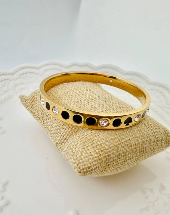 gold tone kate spade bracelet black and gold