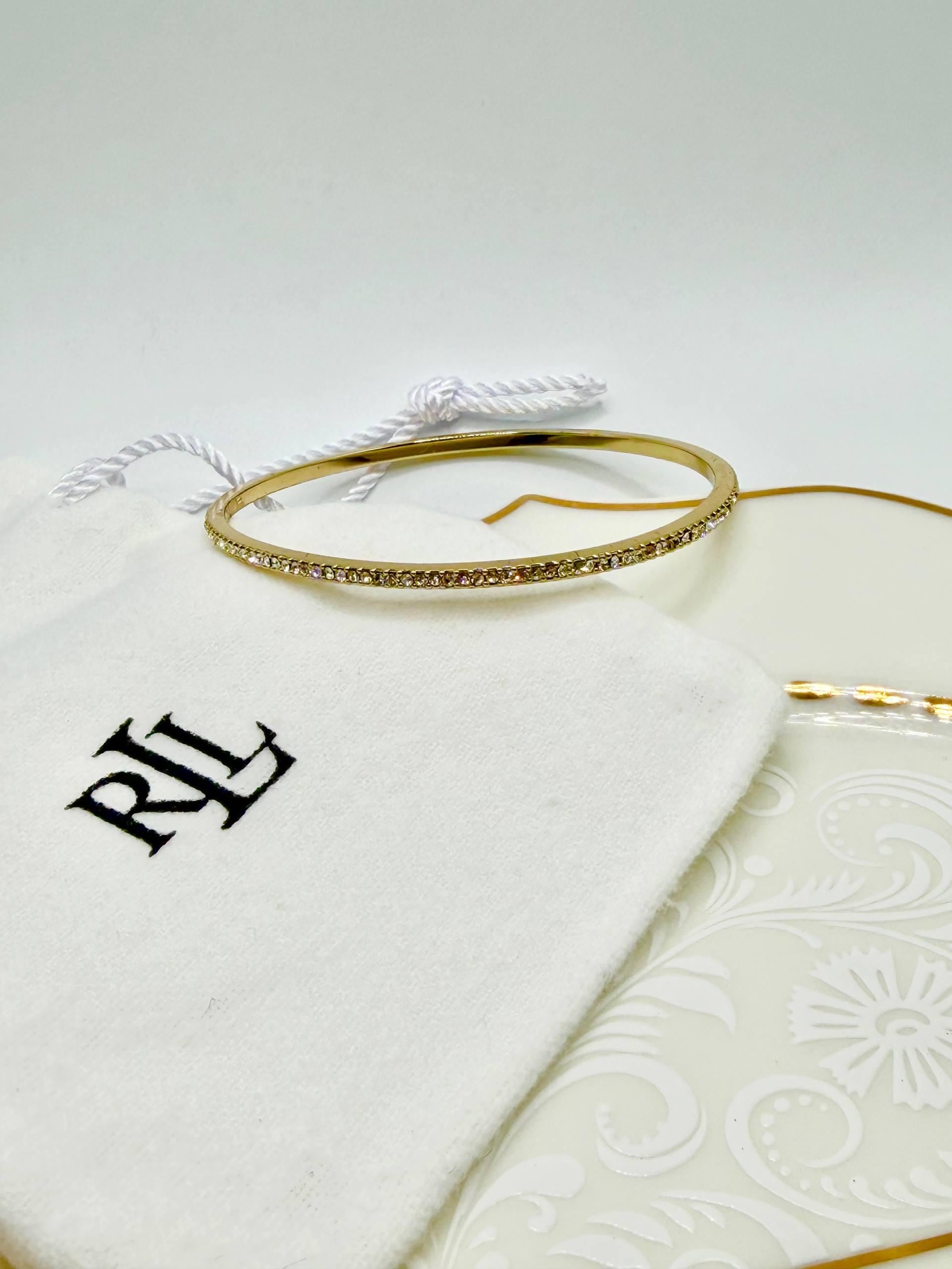 【Ralph Lauren】Vintage Bangle Vintage Lauren Ralph Lauren Gold Bangle | Cubic Zirconia Stacking