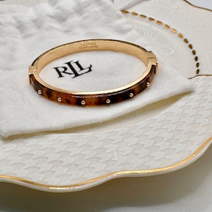 Bransoletka Lauren Ralph Lauren Gold Tortoiseshell z ćwiekami | Bransoletka z żywicy LRL