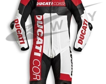 Brand New Ducati Motorbike CE Approved Cowhide Leather Suits Available in all Colors & Sizes