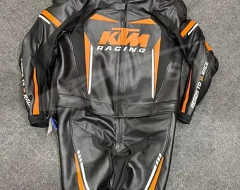 KTM Motorbike CE Approved Cowhide Leather Suits Available in all Colors & Sizes