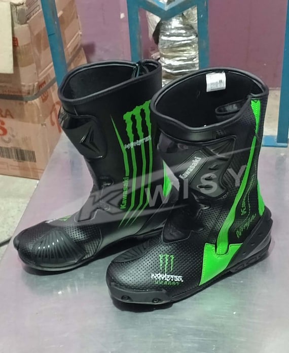 Kawasaki Monster Racing Motorbike CE Approved Cowhide Leather