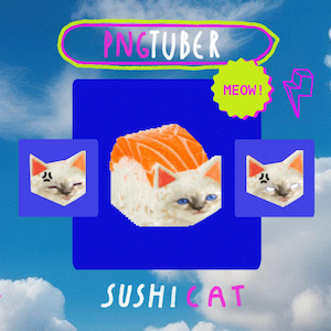 PNGTuber Sushicat | Cute PNGTuber Model, VeadoTube Model, Cute PNG Tuber Model, Vtuber Model, Chibi, Kawaii, Twitch, YouTube, Stream, Sushi