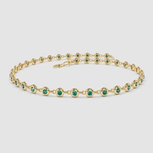 Emerald Bracelet , Emerald Tennis Bracelet, Emerald Jewelry, May Birthstone, Gemstone Bracelet, Dainty Gold Bracelet, Minimalist Bracelet