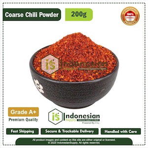 Coarse Chili Powder 200g – Spicy Indonesian Chili Flakes for Cooking, Topping, Seasoning & Sambal