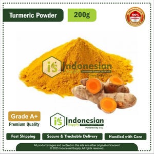 Turmeric Powder 200g – Natural Indonesian Curcumin Spice for Cooking, Tea, Smoothies & Herbal Wellness