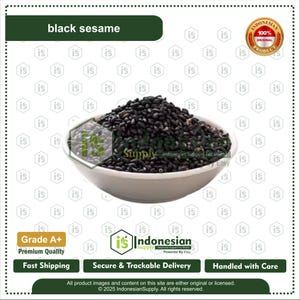 Black Sesame Seeds, Natural Whole Seeds for Baking, Cooking & Culinary Garnish