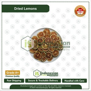 Dried Lemon Slices, Natural Citrus for Herbal Tea, Baking & Culinary Use