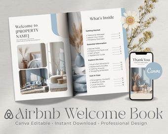 Modello di libro di benvenuto Airbnb Canva: guida completa per gli host (download immediato)