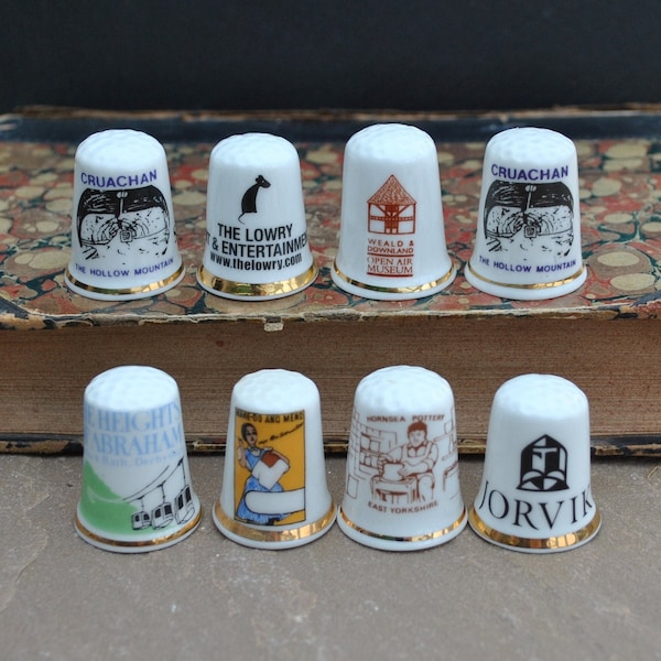 Attraction - Landmark - Vintage advertising china thimble - Pick your choice