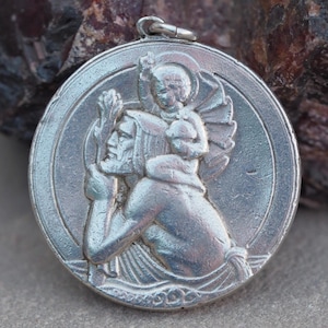 SJ Rose & Son Hallmarked St Christopher Squared Shaped Vintage