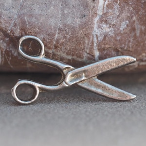 Pair of scissors vintage silver charm or pendant