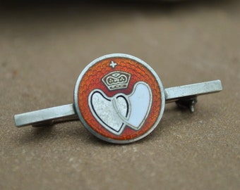 Blood Donor, vintage silver and enamel badge - Brooch