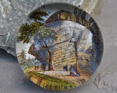 Antique souvenir glass paperweight The High Rock - Tunbridge Wells - Kent