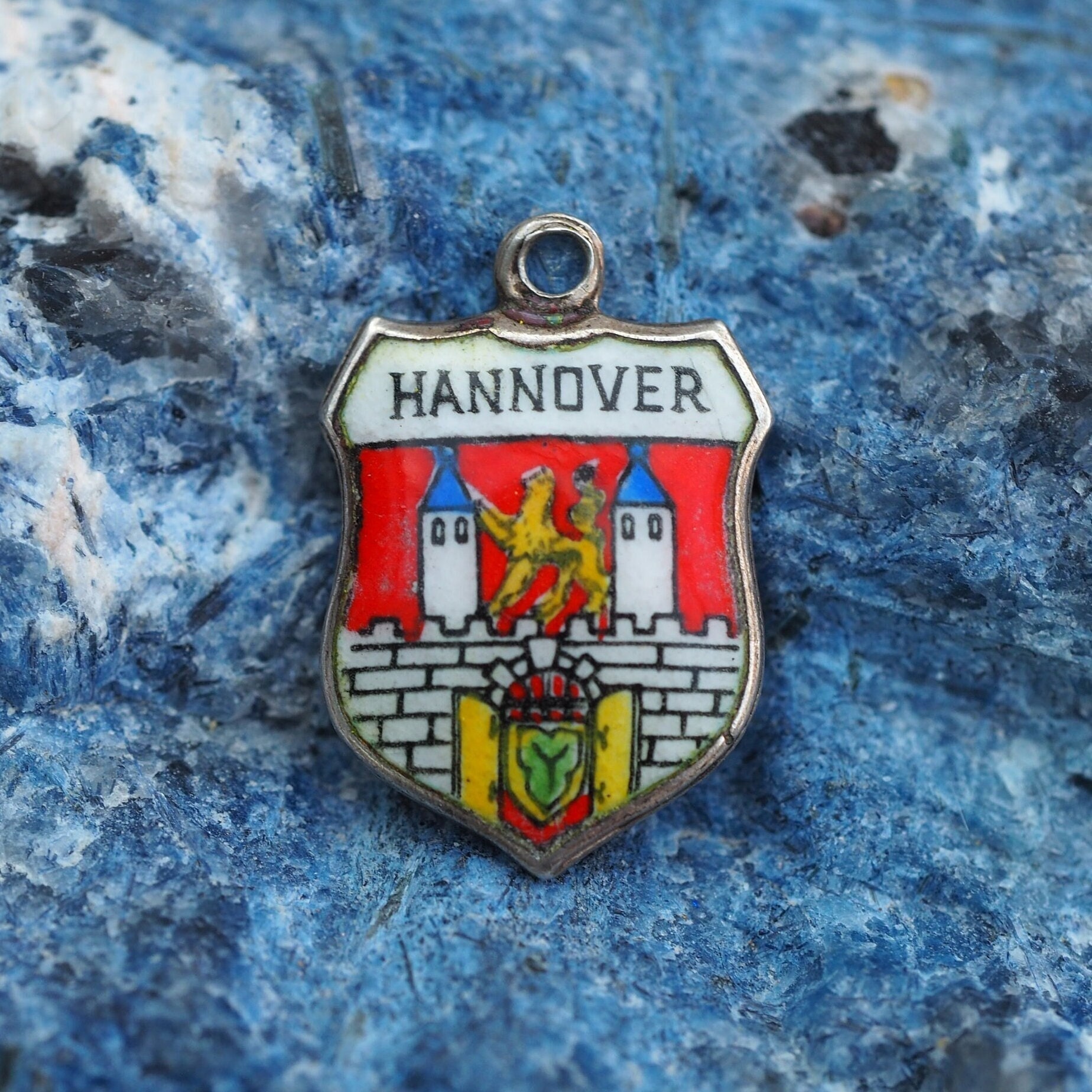 Hannover Germany Crest Vintage 800 Silver Charm or Pendant Coat of Hannover Germany Crest Vintage 800 Silver Charm or Pendant Coat of