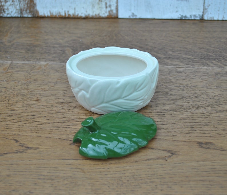 Leaf design china conserve pot Vintage Carlton Ware