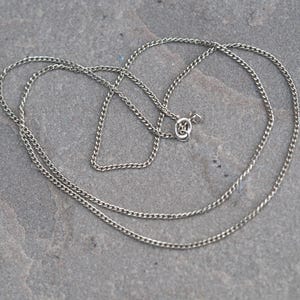18.25" curb link chain vintage silver necklace - 925
