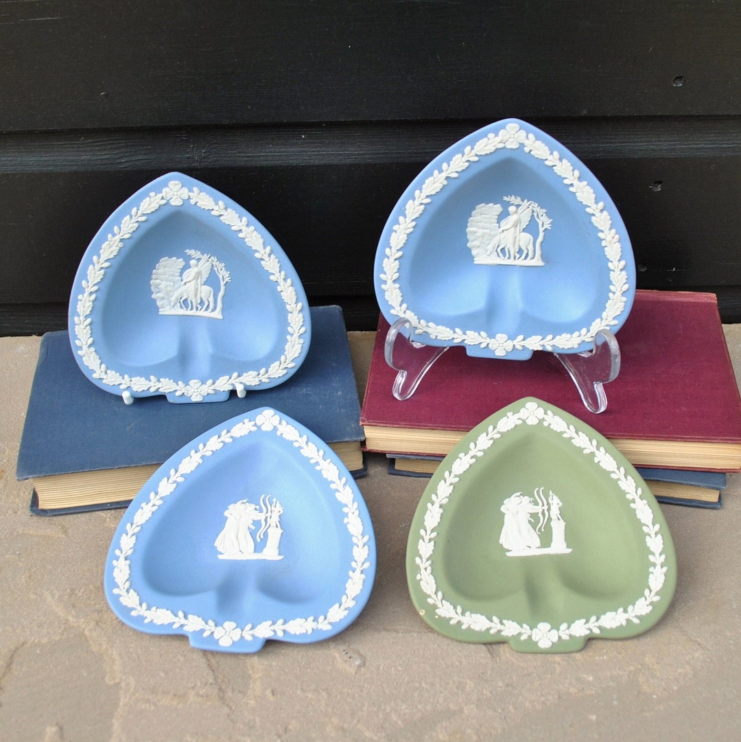 Wedgwood Jasperware China Spade Shape Trinket Dish Blue, Green and