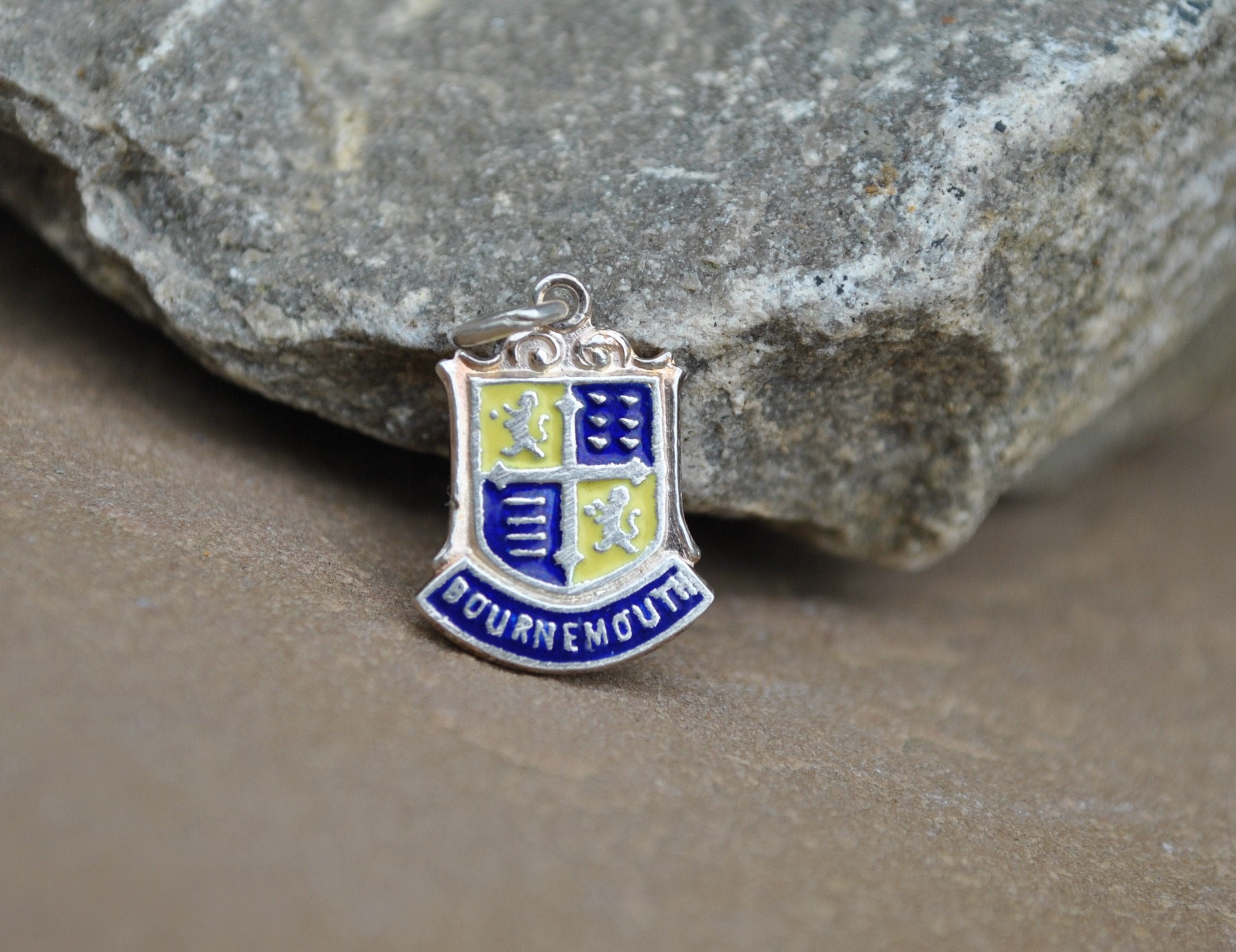 Vintage Silver Charm Bournemouth Town Crest Souvenir Etsy UK