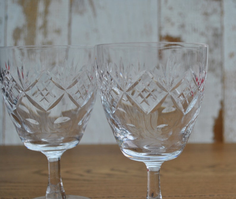 Pair of Vintage Lead Crystal Glasses Elegant Etsy