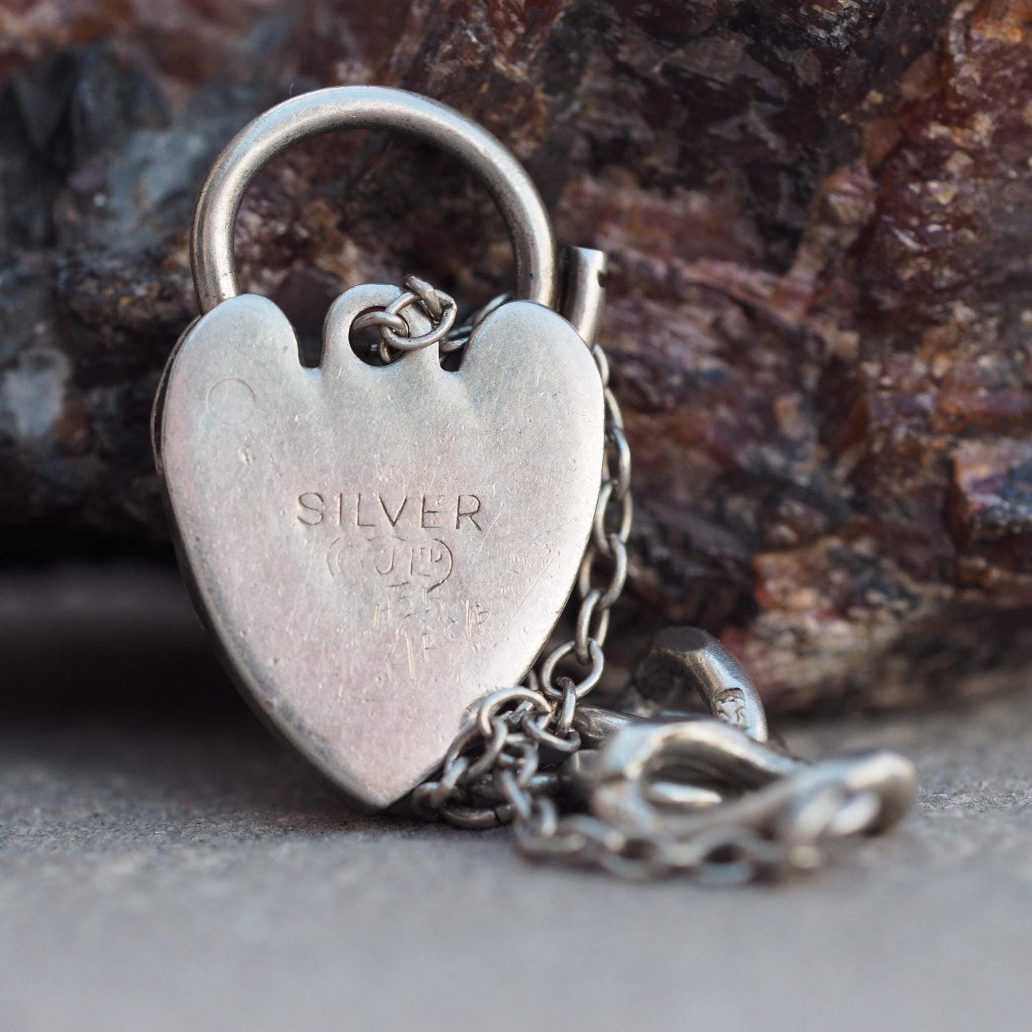 Georg Jensen Silver Charm Bracelet Clasp Closing Padlock - With