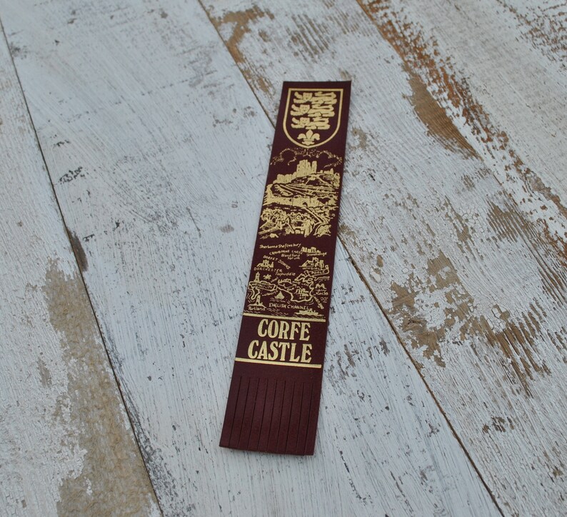 Dorset Coffe Castle Vintage leather bookmark Souvenir
