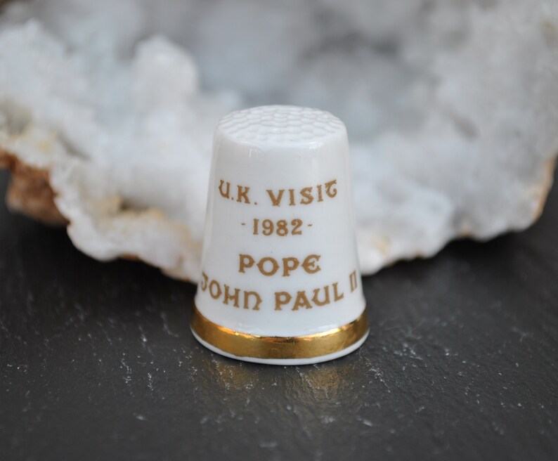 UK visit Pope John Paul II 1982 Royal Albert Vintage china thimble