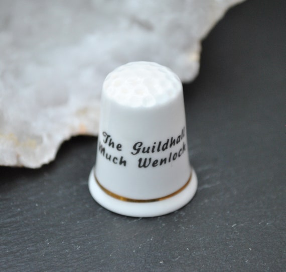Vintage China Thimble Fenton The Guildhall Much Wenlock Etsy