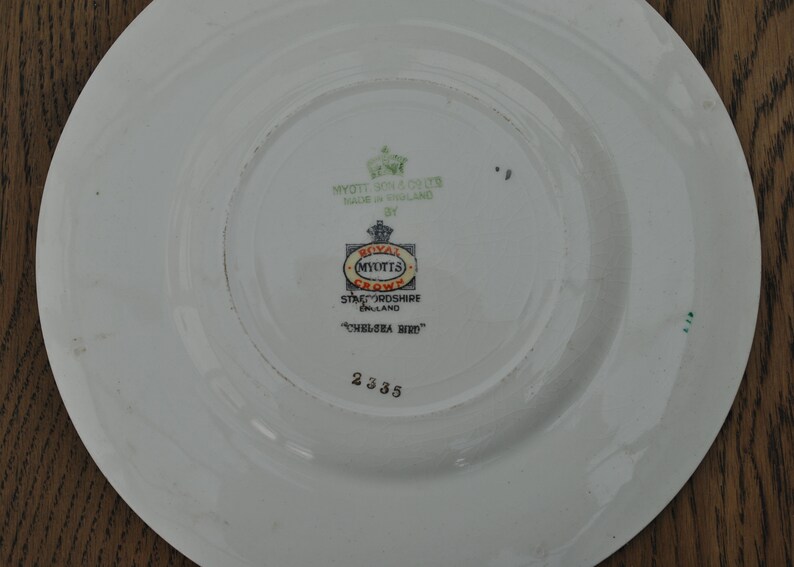 Bird Vintage china side plates Myotts