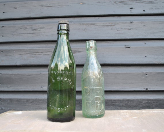 stoom Fantasie verachten Paar oude glazen flessen Interieur Stijl Reclame Lyle - Etsy Nederland
