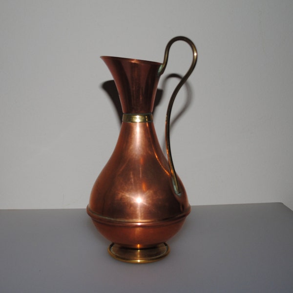 Vintage Copper and brass jug/pitcher - Vase