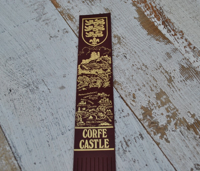 Dorset Coffe Castle Vintage leather bookmark Souvenir
