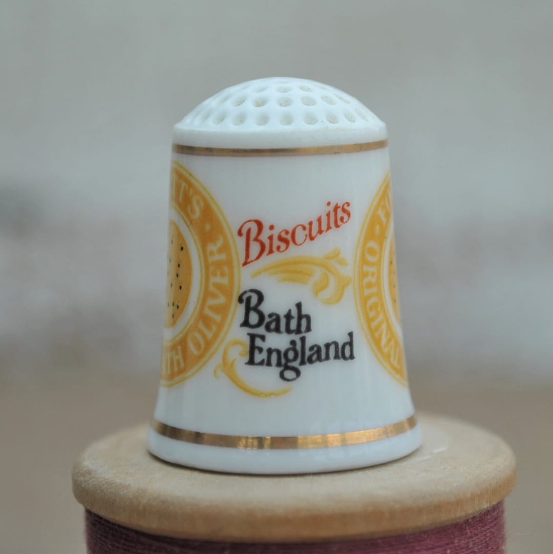 Fortt's Bath Oliver Biscuits Vintage China Thimble the Etsy