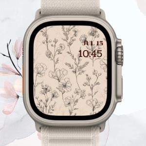 Minimalistisk blommig Apple Watch-bakgrund: Boho Botanical Set (digital nedladdning)