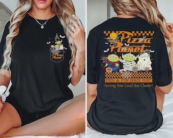 Pizza Planet Halloween Shirt Toy Story Alien Disney Shirt, Disney Toy Story Alien Halloween Tee, Vintage Mickey’s Not So Scary Halloween Tee