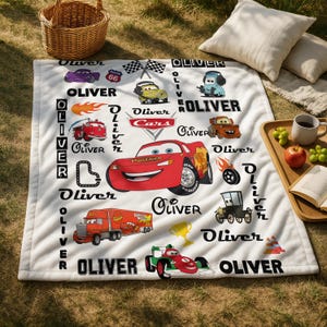 Lightning McQueen Disney Fleece Blanket, Blanket for Classic Disney Pixar Cars Lover, Lightning McQueen Ultra-Soft Fleece Blanket Boy Gift image 4