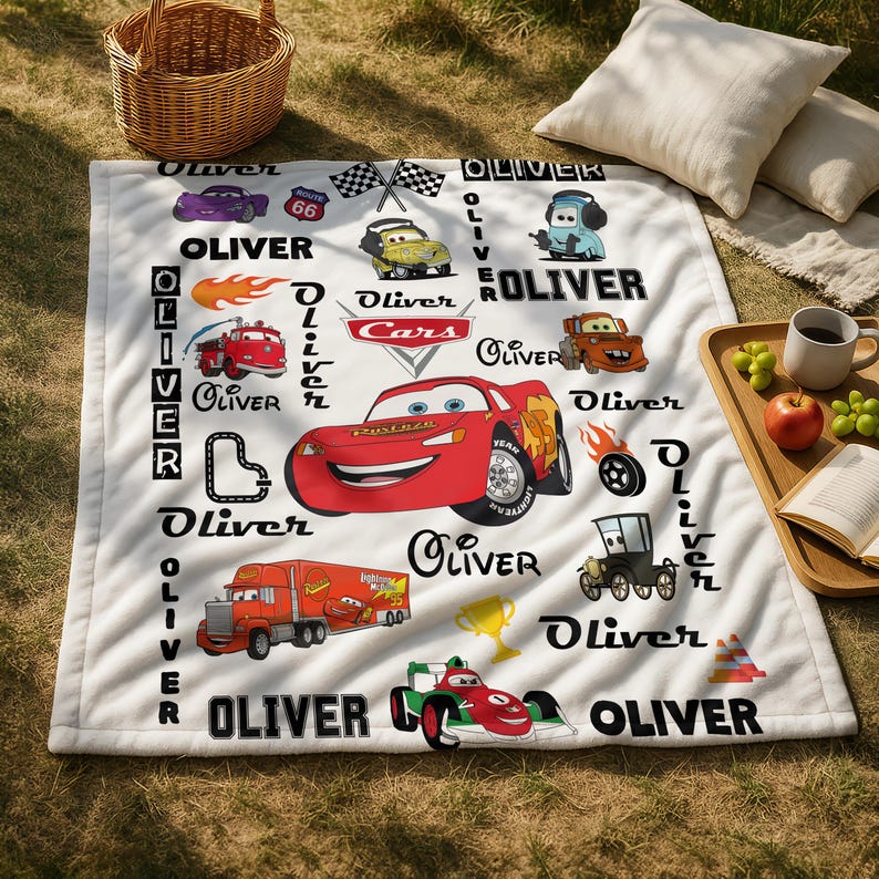 Lightning McQueen Disney Fleece Blanket, Blanket for Classic Disney Pixar Cars Lover, Lightning McQueen Ultra-Soft Fleece Blanket Boy Gift image 4