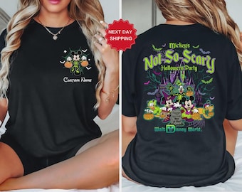 Micky nicht so beängstigend Halloween Party 2025 Disney Figuren Skelett Shirt, Disney Halloween Gruppe Matching, Disney Mickey Halloween Shirt