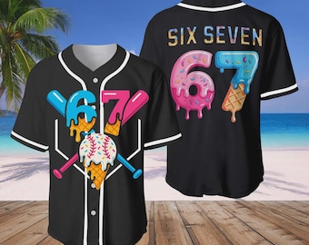 6 7 Ice Cream Jersey, Couples Costume, Funny Matching, 6 7 Trendy Tiktok Costume Jersey, 67 Trend, Six Seven Meme Ice Cream Jersey