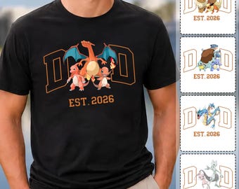 Koszulka PokeDad z napisem „Najlepszy tata na świecie”, Koszulka Pokemon Dad, Koszulka Pokemon prezent dla taty, Koszulka PokeDad prezent dla dziadka