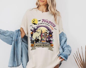 Jack And Sally Halloween Couple Disney Shirt, Jack Skellington The Pumpkin King Shirt, Nightmare Before Halloween Tee, Pumpkin World Tour